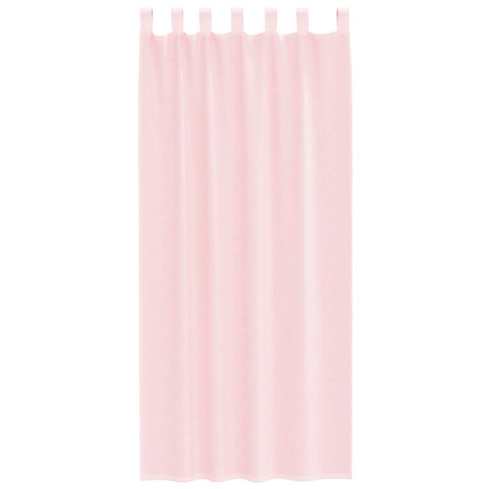 Rideaux en voile avec passe-tringles 2 pcs rose clair – Image 4