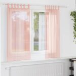 Rideaux en voile avec passe-tringles 2 pcs rose