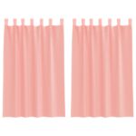Rideaux en voile avec passe-tringles 2 pcs rose – Image 2