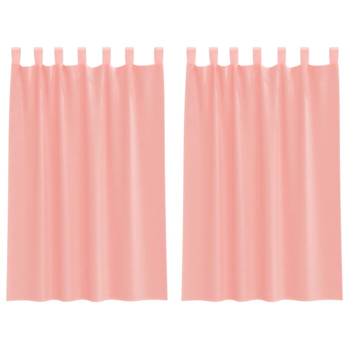 Rideaux en voile avec passe-tringles 2 pcs rose – Image 2