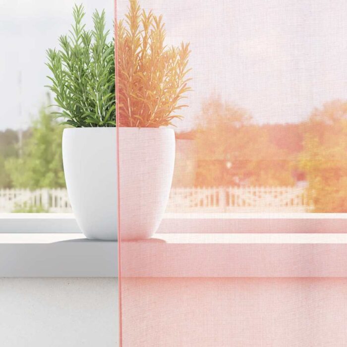 Rideaux en voile avec passe-tringles 2 pcs rose – Image 3