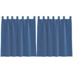 Rideaux en voile avec passe-tringles 2 pcs bleu royal – Image 2
