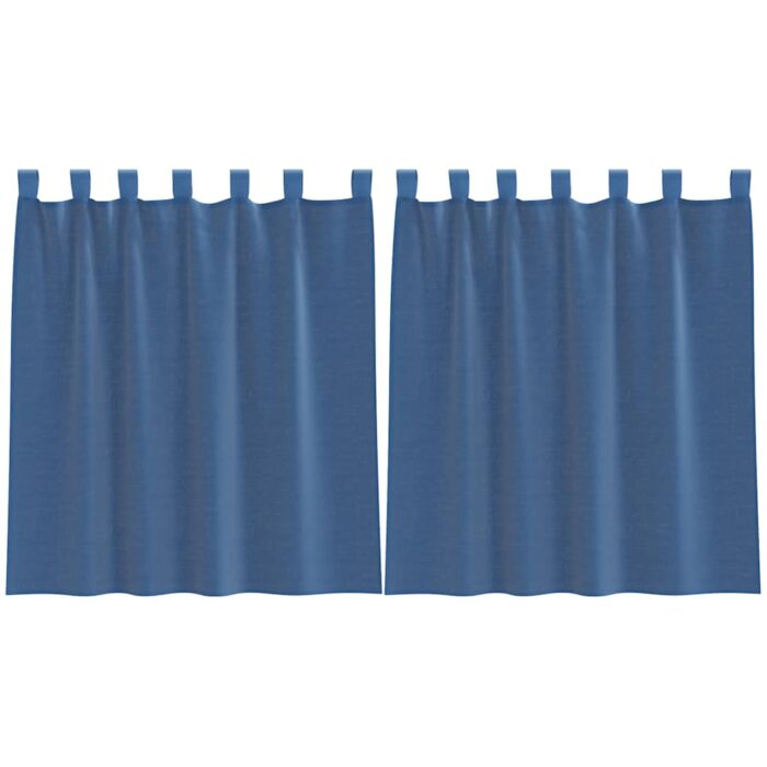 Rideaux en voile avec passe-tringles 2 pcs bleu royal – Image 2