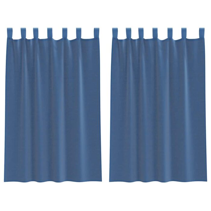 Rideaux en voile avec passe-tringles 2 pcs bleu royal – Image 2