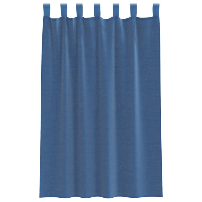 Rideaux en voile avec passe-tringles 2 pcs bleu royal – Image 4