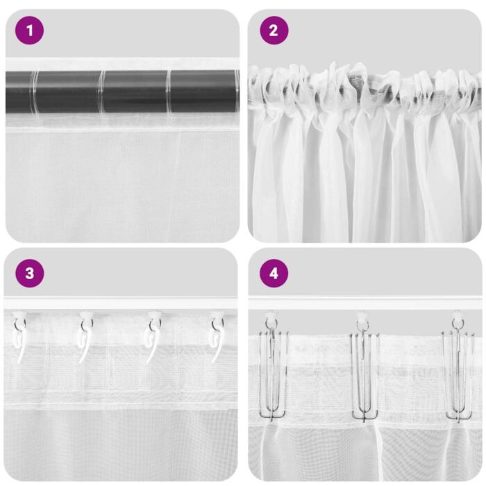 Rideaux en voile avec passe-tringles 2 pcs bleu royal – Image 7