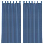 Rideaux en voile avec passe-tringles 2 pcs bleu royal – Image 2