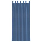 Rideaux en voile avec passe-tringles 2 pcs bleu royal – Image 4