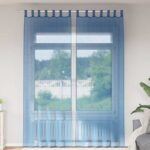 Rideaux en voile avec passe-tringles 2 pcs bleu royal