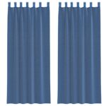 Rideaux en voile avec passe-tringles 2 pcs bleu royal – Image 2