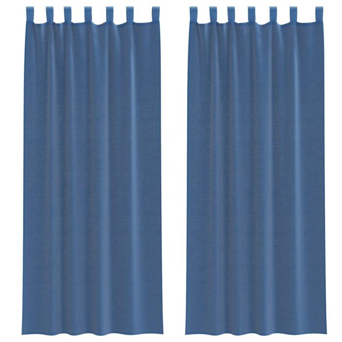 Rideaux en voile avec passe-tringles 2 pcs bleu royal – Image 2