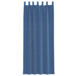 Rideaux en voile avec passe-tringles 2 pcs bleu royal – Image 4