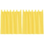 Rideaux en voile avec passe-tringles 2 pcs jaune – Image 2