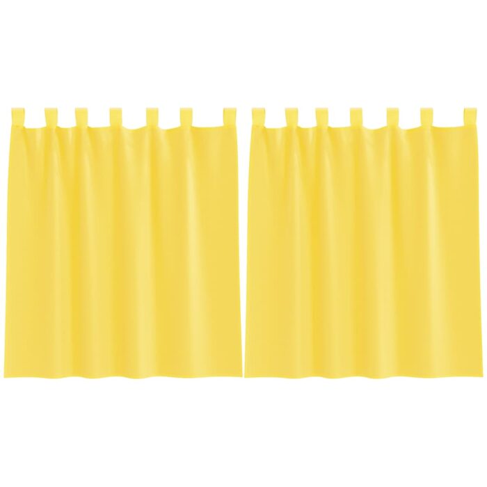 Rideaux en voile avec passe-tringles 2 pcs jaune – Image 2
