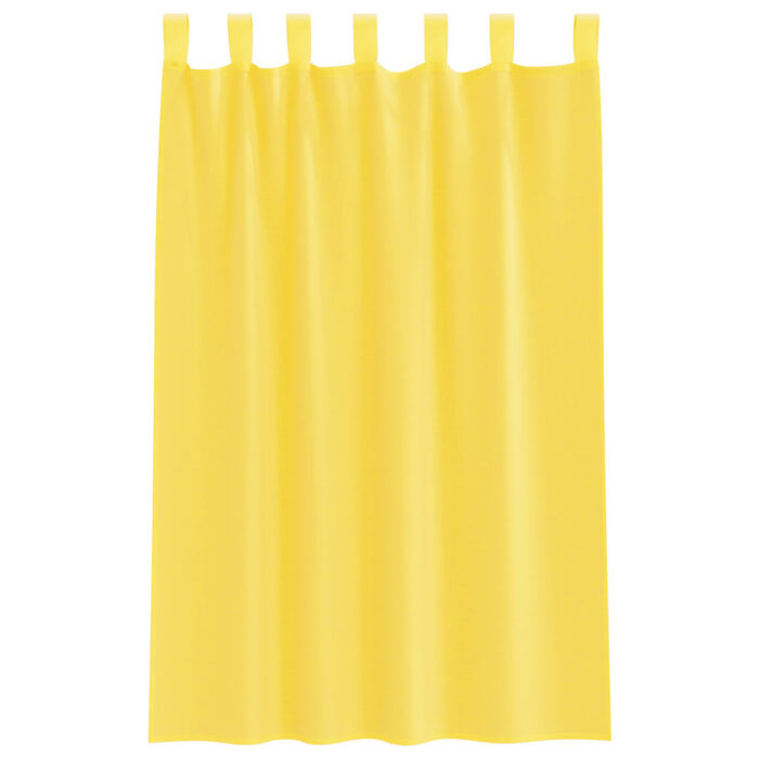 Rideaux en voile avec passe-tringles 2 pcs jaune – Image 4