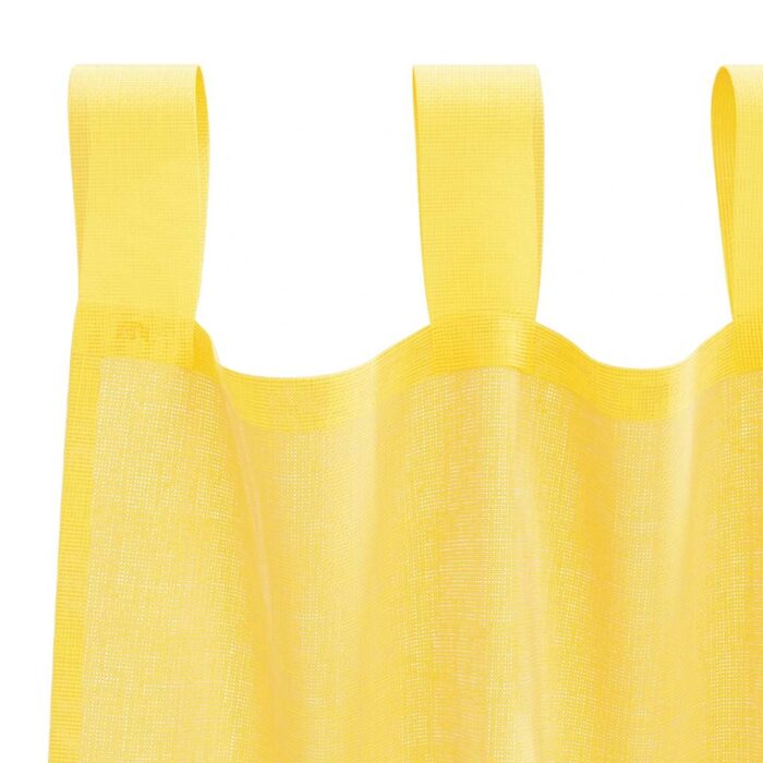 Rideaux en voile avec passe-tringles 2 pcs jaune – Image 5