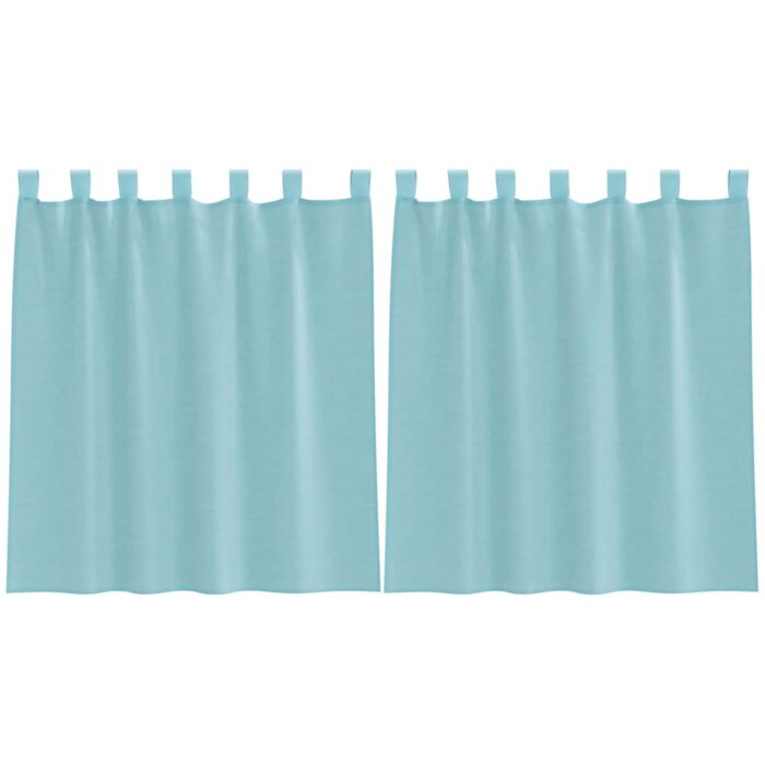 Rideaux en voile avec passe-tringles 2 pcs turquoise – Image 2