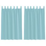 Rideaux en voile avec passe-tringles 2 pcs turquoise – Image 2