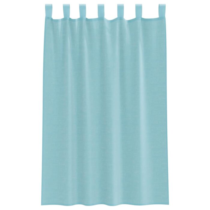 Rideaux en voile avec passe-tringles 2 pcs turquoise – Image 4