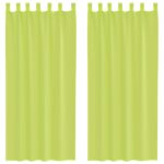 Rideaux en voile avec passants 2 pcs vert pomme – Image 2