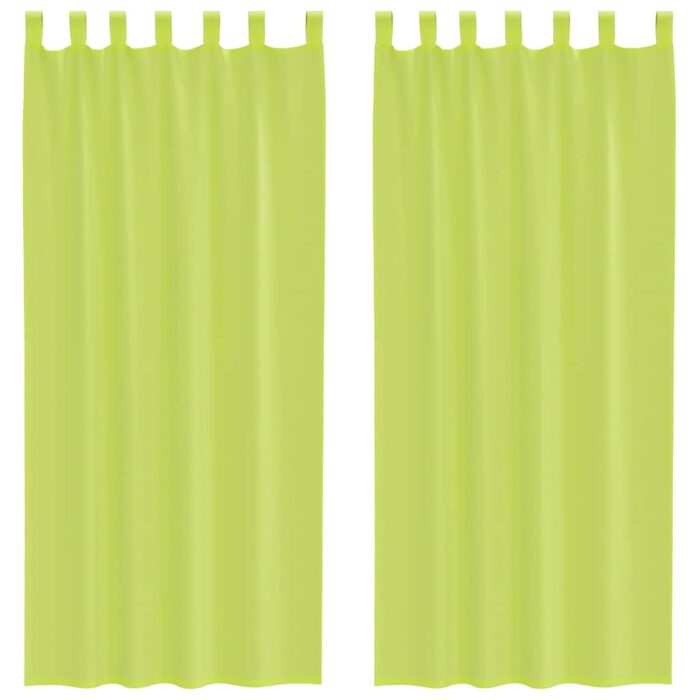 Rideaux en voile avec passants 2 pcs vert pomme – Image 2