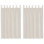 Rideaux en voile avec passants 2 pcs crème – Image 2