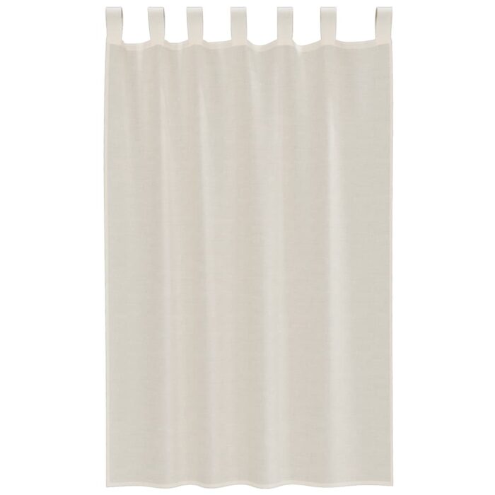 Rideaux en voile avec passants 2 pcs crème – Image 4