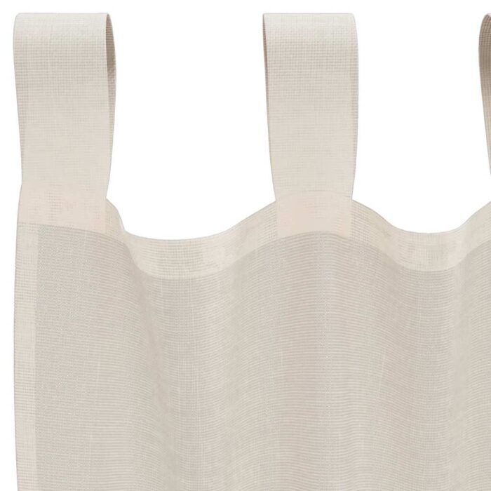 Rideaux en voile avec passants 2 pcs crème – Image 5