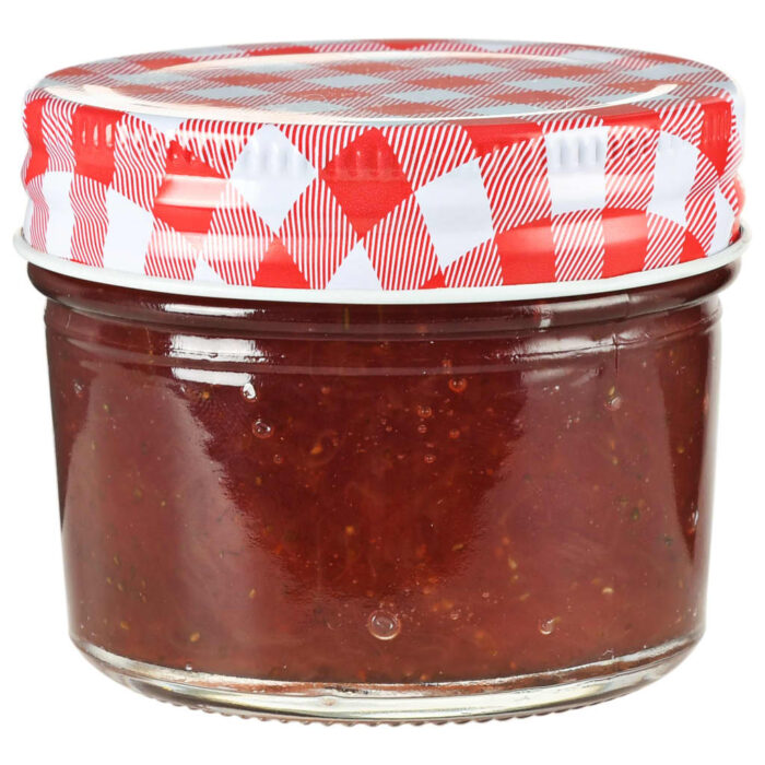 Pots à confiture Couvercles blanc et rouge 96 pcs Verre 110 ml – Image 2