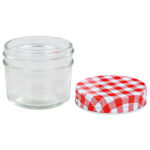 Pots à confiture Couvercles blanc et rouge 96 pcs Verre 110 ml – Image 4