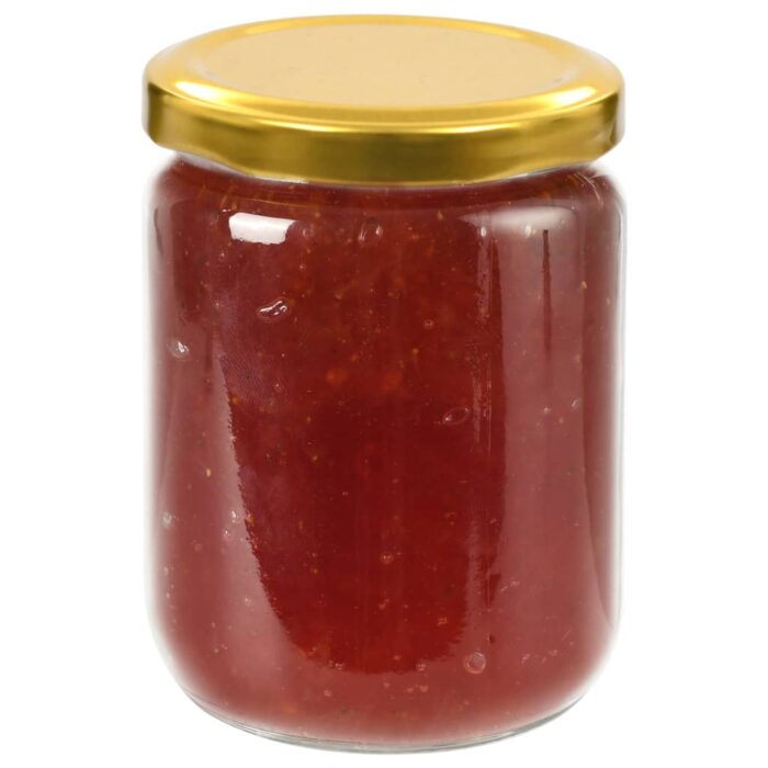 48 pcs Pots à confiture avec couvercle doré Verre 230 ml – Image 3