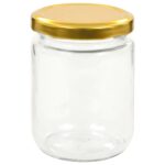 48 pcs Pots à confiture avec couvercle doré Verre 230 ml – Image 4