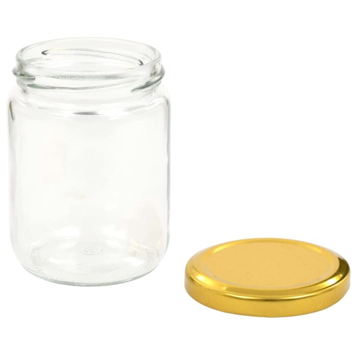 48 pcs Pots à confiture avec couvercle doré Verre 230 ml – Image 5