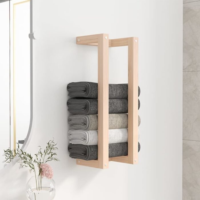 Porte-serviette 23x18x60 cm Bois de pin massif – Image 1