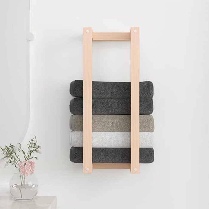 Porte-serviette 23x18x60 cm Bois de pin massif – Image 3