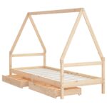 Cadre de lit enfant avec tiroirs 90x200 cm bois de pin massif – Image 4