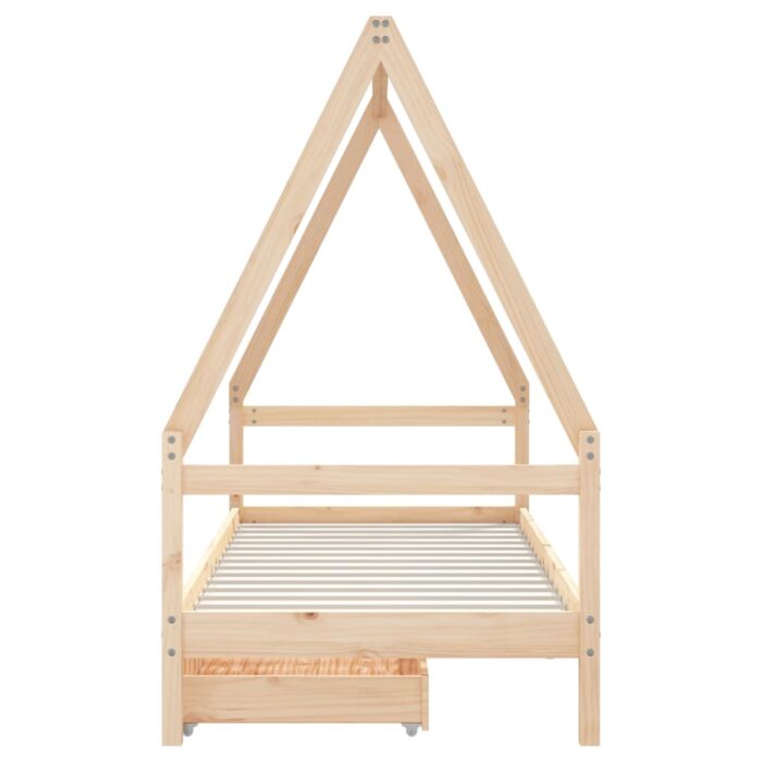 Cadre de lit enfant avec tiroirs 90x200 cm bois de pin massif – Image 5