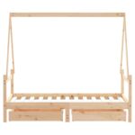 Cadre de lit pour enfant et tiroirs 80x160cm bois de pin massif – Image 6