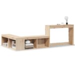 Table de chevet avec bureau 232x122x75 cm bois de pin massif – Image 2