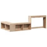 Table de chevet avec bureau 232x122x75 cm bois de pin massif – Image 3