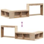Table de chevet avec bureau 232x122x75 cm bois de pin massif – Image 7