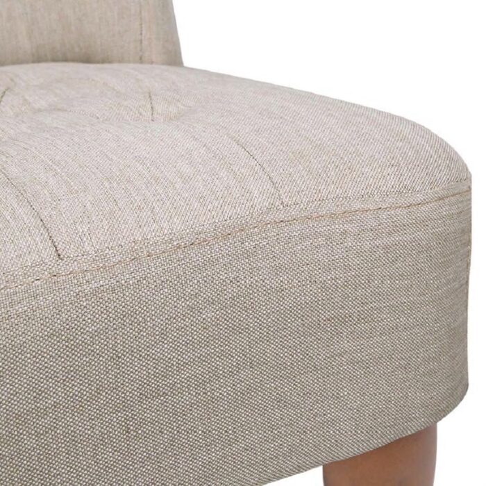 Fauteuil de style France crème tissu – Image 4