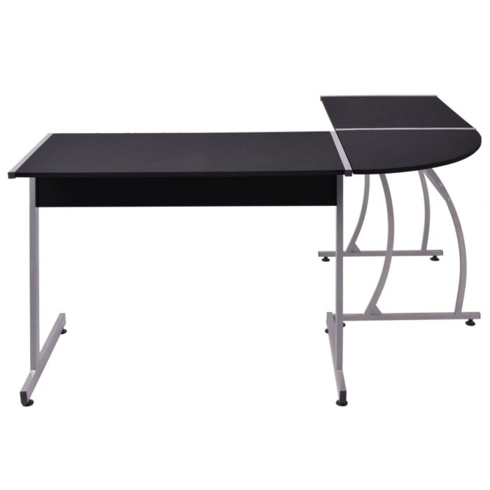 Bureau d'angle en forme de L Noir – Image 2