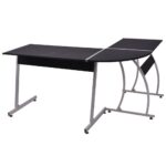 Bureau d'angle en forme de L Noir – Image 3