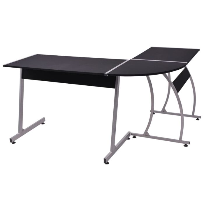 Bureau d'angle en forme de L Noir – Image 3