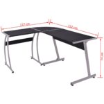 Bureau d'angle en forme de L Noir – Image 4