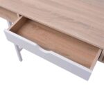 Bureau avec 1 compartiment Chêne et blanc – Image 3