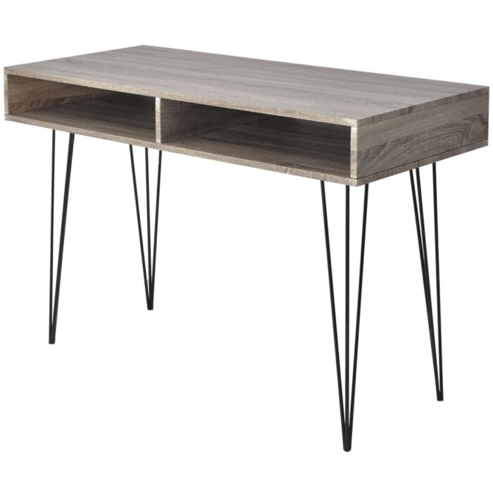 Bureau avec 2 compartiments Gris – Image 1