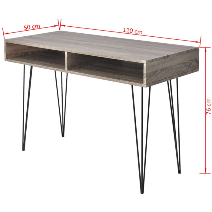 Bureau avec 2 compartiments Gris – Image 3