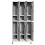 Armoire à casier avec 6 compartiments Acier 90x45x180 cm Gris – Image 3